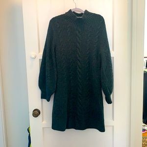 Abercrombie Puff Sleeve Cable Knit Sweater Dress